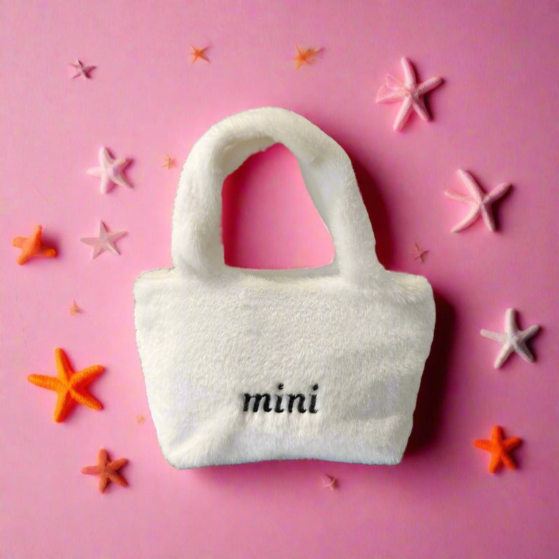 Cute Solid Plush Fur Kids Handbag