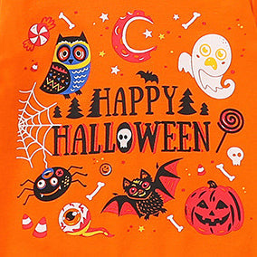 Infant Boy Girl Happy Halloween Cartoon Hoodie Jumpsuit