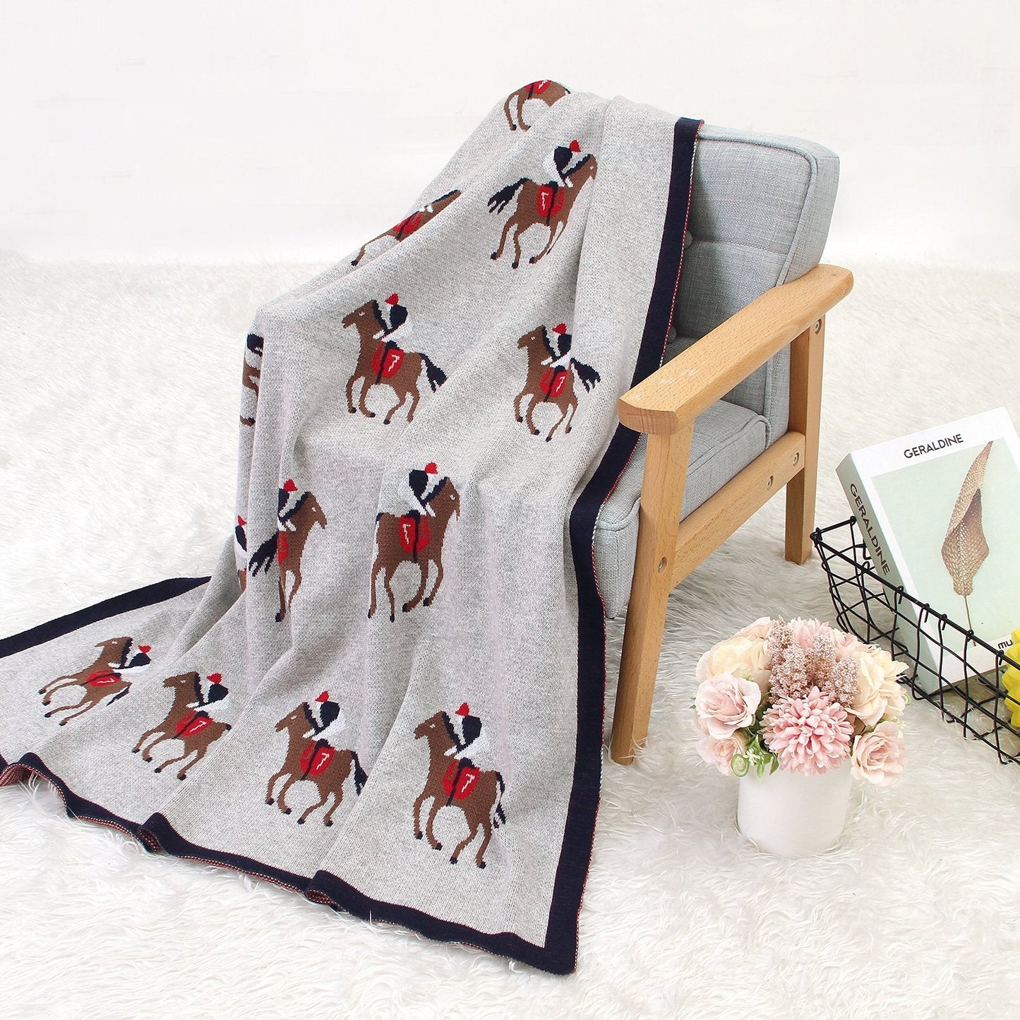 Baby Spring And Autumn Blanket Cartoon Knitted Blanket