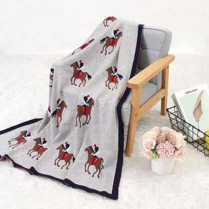 Baby Spring And Autumn Blanket Cartoon Knitted Blanket