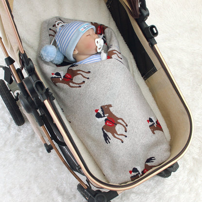 Baby Spring And Autumn Blanket Cartoon Knitted Blanket