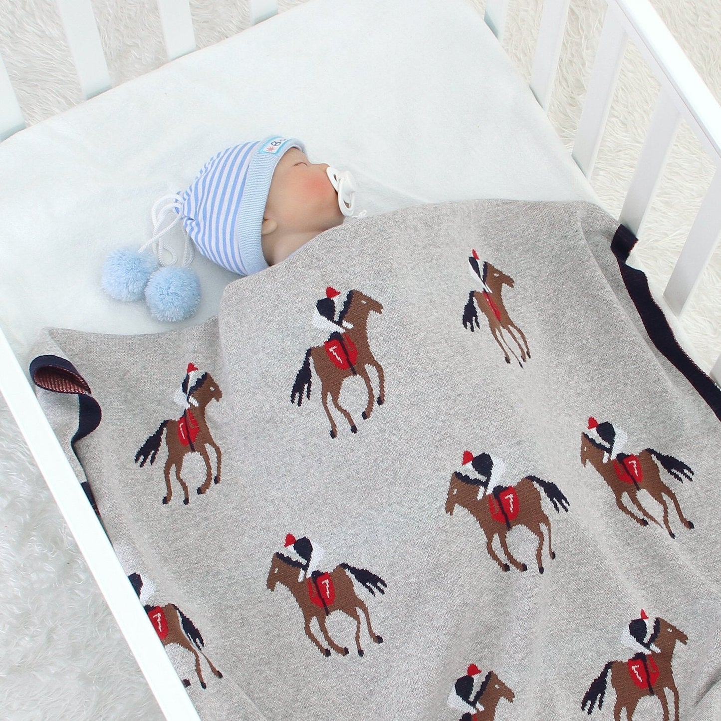 Baby Spring And Autumn Blanket Cartoon Knitted Blanket