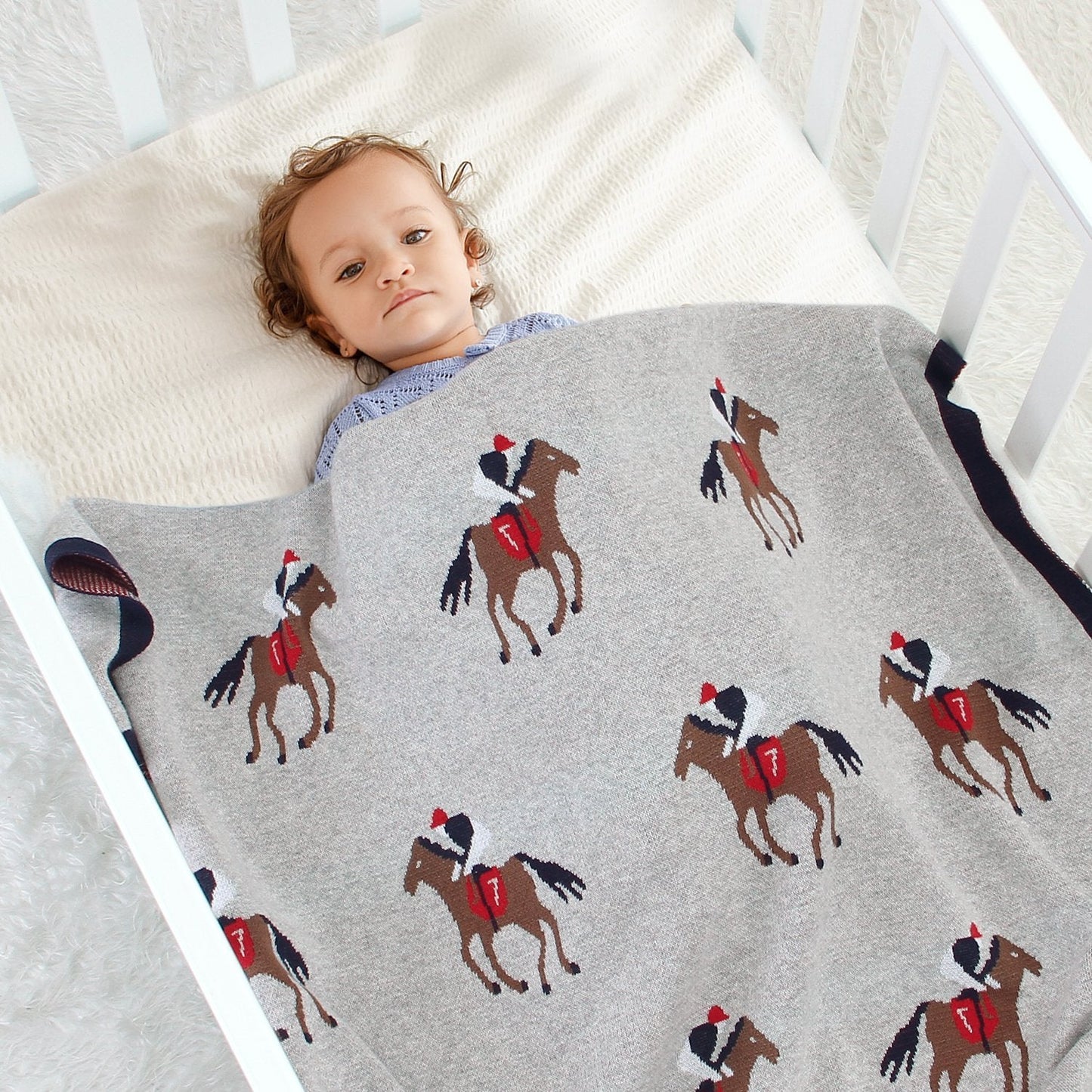Baby Spring And Autumn Blanket Cartoon Knitted Blanket