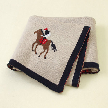 Baby Spring And Autumn Blanket Cartoon Knitted Blanket