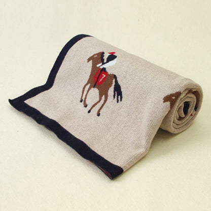 Baby Spring And Autumn Blanket Cartoon Knitted Blanket