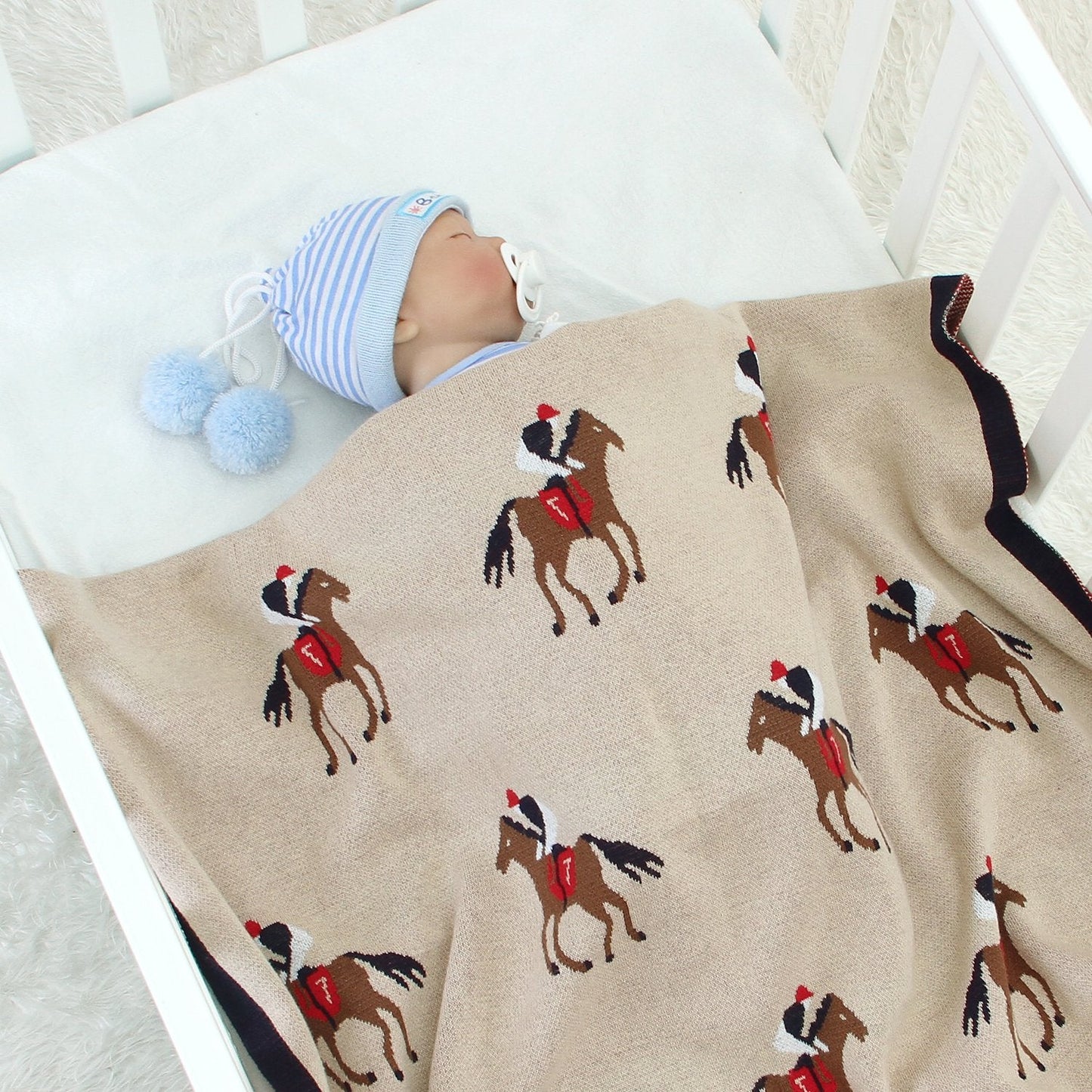 Baby Spring And Autumn Blanket Cartoon Knitted Blanket