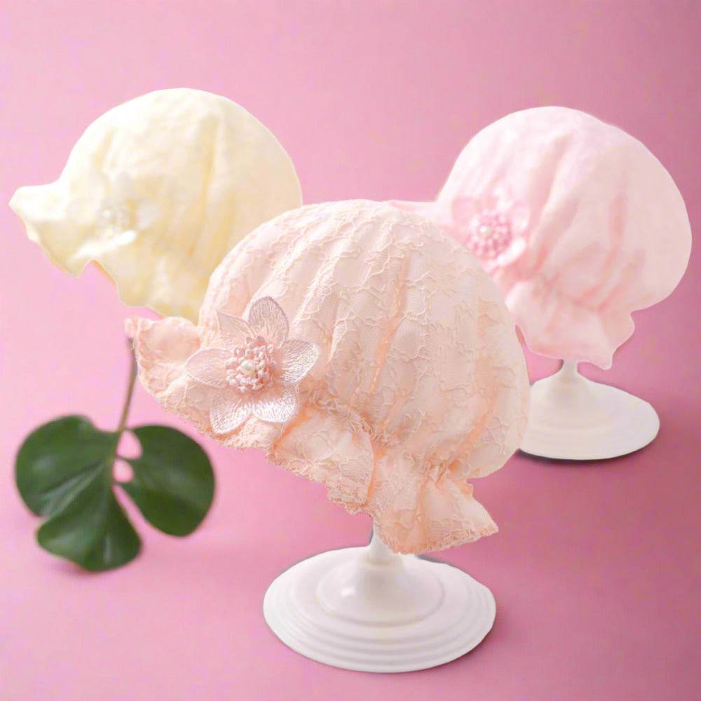 Infant Thin Lace Fisherman Hat Little Princess Floral Hat
