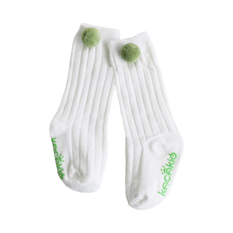 Infant Toddler Girl Pom Pom Decor High Top Socks Wholesale 36585846