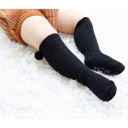 Infant Toddler Girl Pom Pom Decor High Top Socks Wholesale 36585846