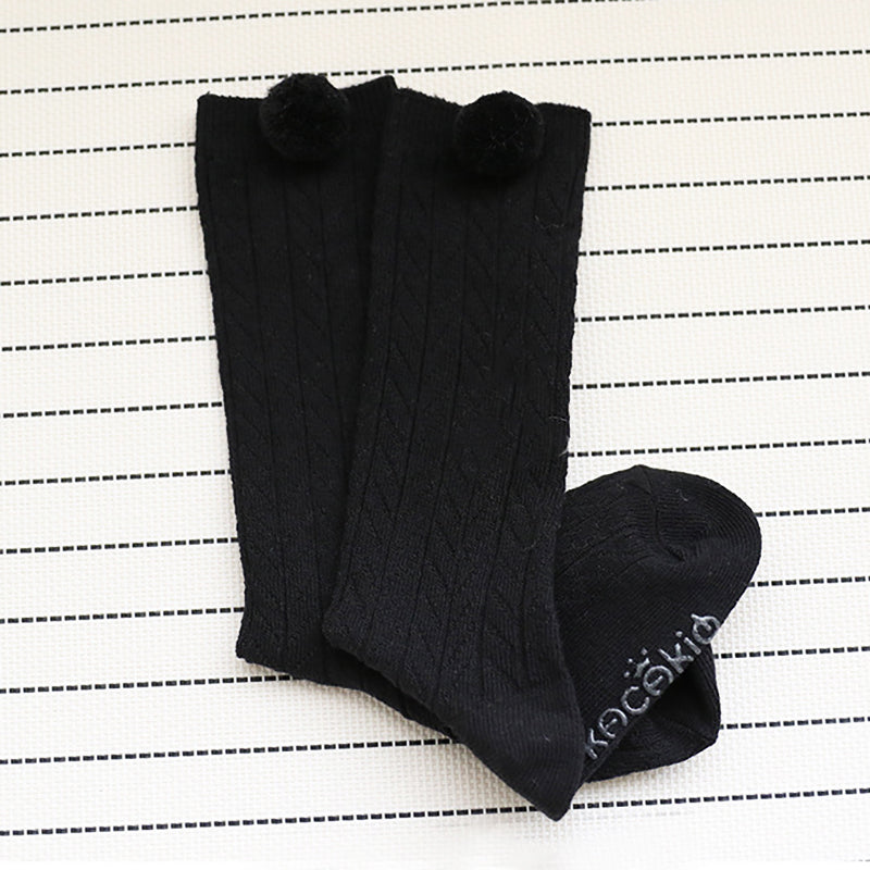 Infant Toddler Girl Pom Pom Decor High Top Socks Wholesale 36585846