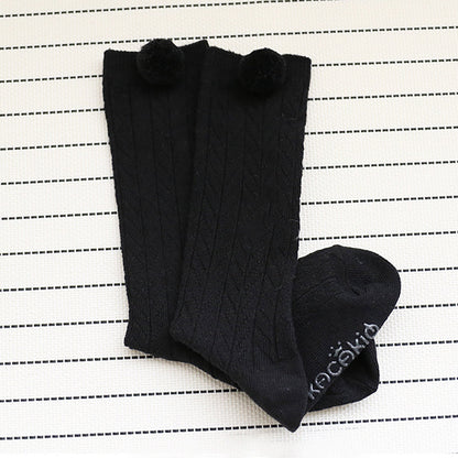 Infant Toddler Girl Pom Pom Decor High Top Socks Wholesale 36585846