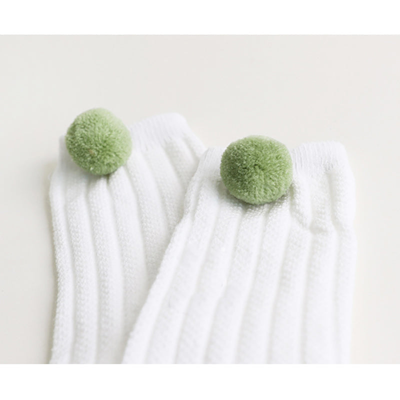 Infant Toddler Girl Pom Pom Decor High Top Socks Wholesale 36585846