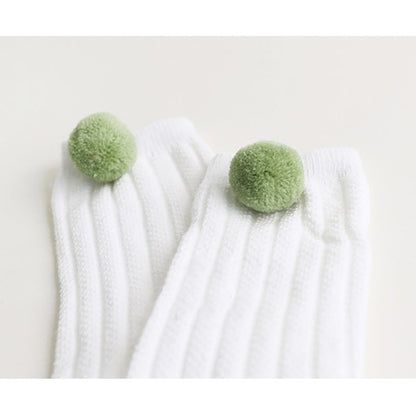 Infant Toddler Girl Pom Pom Decor High Top Socks Wholesale 36585846