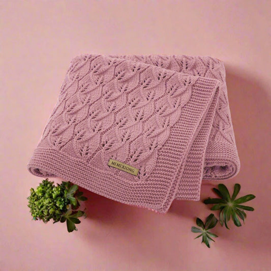 Infant solid color knitted blanket baby windproof cover