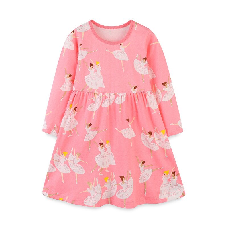 Racing Horse Print Design Long Sleeve Top Dress