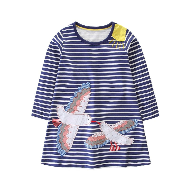 Racing Horse Print Design Long Sleeve Top Dress