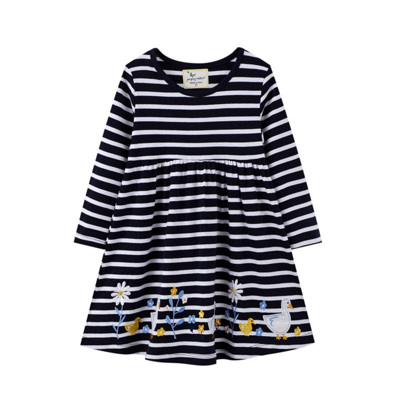 Twin Rabbits and Floral Long Sleeve Top Dress