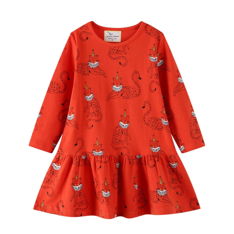Twin Rabbits and Floral Long Sleeve Top Dress