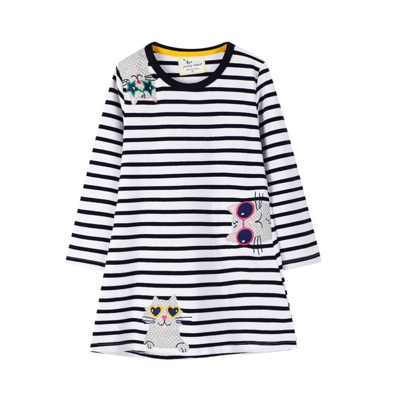 Twin Rabbits and Floral Long Sleeve Top Dress