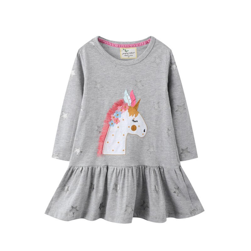Twin Rabbits and Floral Long Sleeve Top Dress