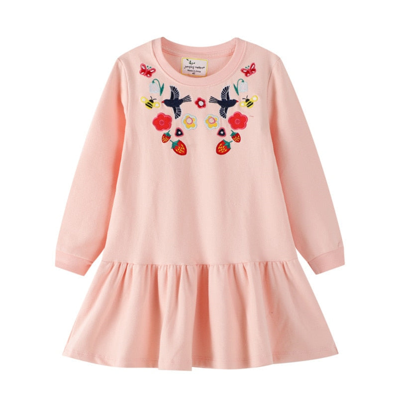 Twin Rabbits and Floral Long Sleeve Top Dress