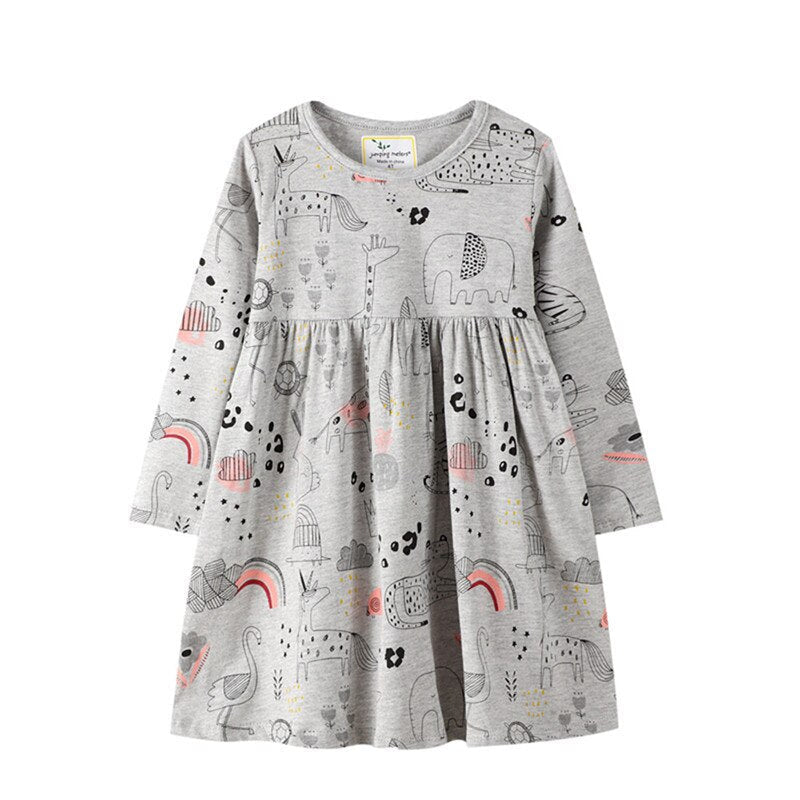 Cute Embroidery Design Patch Long Sleeve Top Dress
