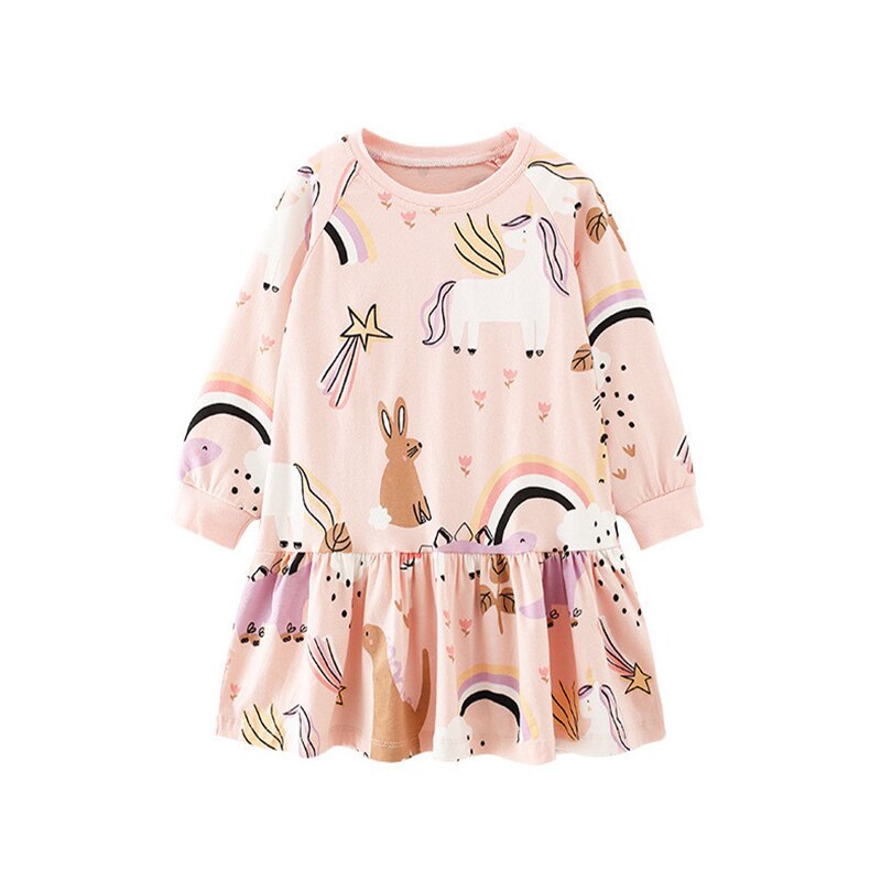 Cute Embroidery Design Patch Long Sleeve Top Dress