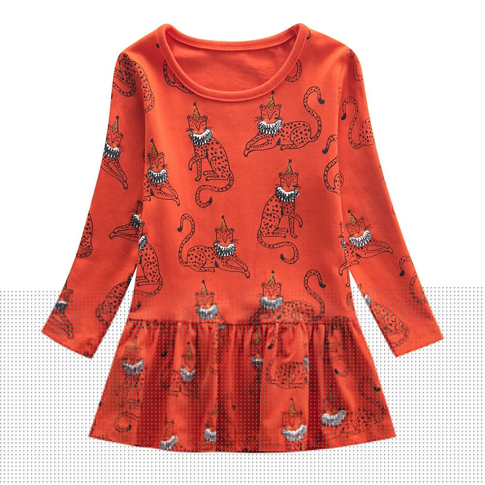 Cute Embroidery Design Patch Long Sleeve Top Dress