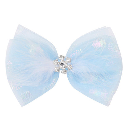 Kid Girl Bow Fringed Mesh Hair Clip Wholesale 07955939