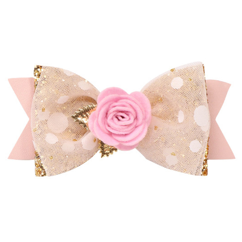Kid Girl Bow Fringed Mesh Hair Clip Wholesale 07955939