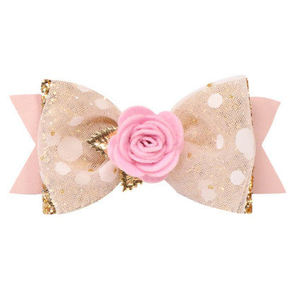 Kid Girl Bow Fringed Mesh Hair Clip Wholesale 07955939