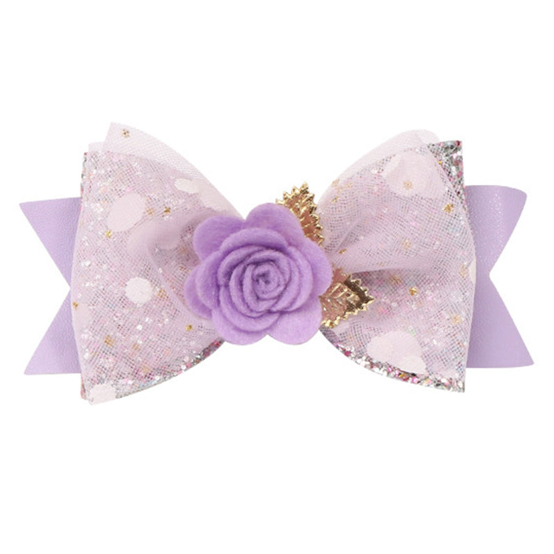 Kid Girl Bow Fringed Mesh Hair Clip Wholesale 07955939