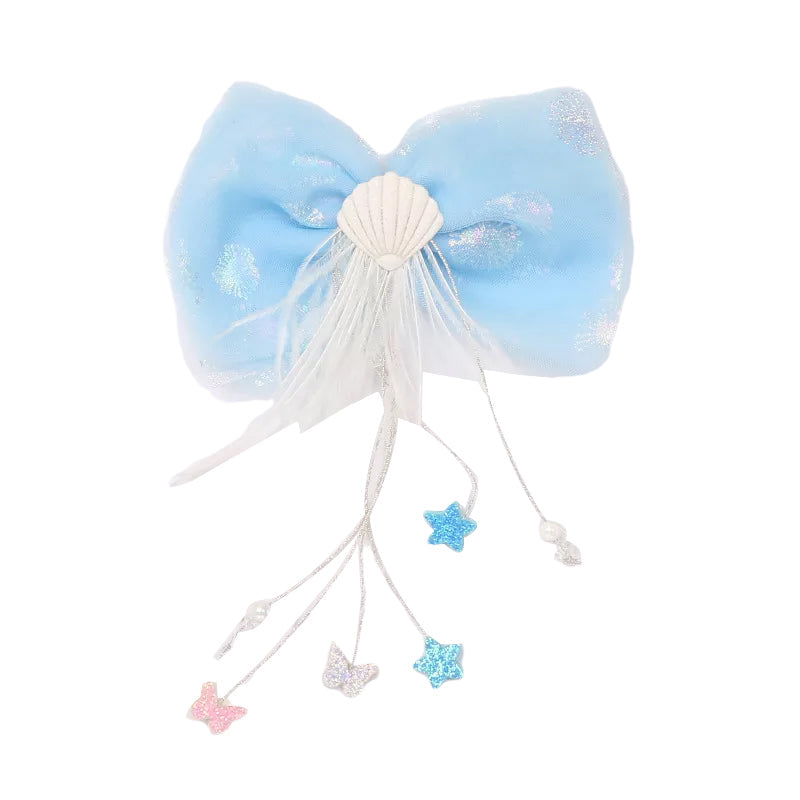 Kid Girl Bow Fringed Mesh Hair Clip Wholesale 07955939