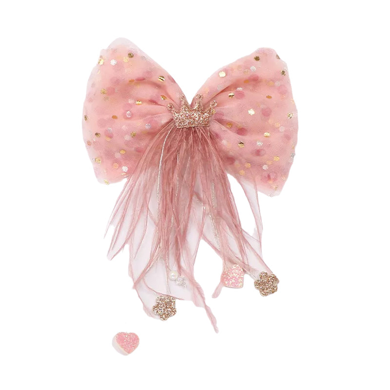 Kid Girl Bow Fringed Mesh Hair Clip Wholesale 07955939