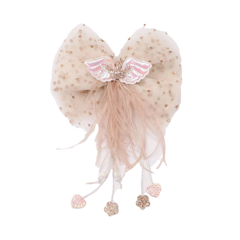 Kid Girl Bow Fringed Mesh Hair Clip Wholesale 07955939
