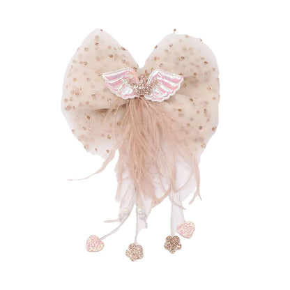 Kid Girl Bow Fringed Mesh Hair Clip Wholesale 07955939