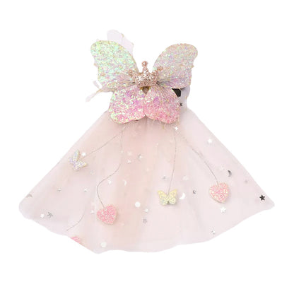 Kid Girl Bow Fringed Mesh Hair Clip Wholesale 07955939