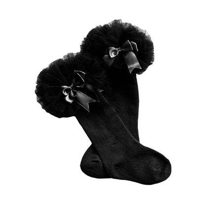 Kid Girl Bow Mesh Knee Socks