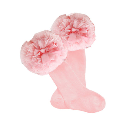 Kid Girl Bow Mesh Knee Socks