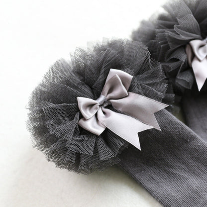 Kid Girl Bow Mesh Knee Socks