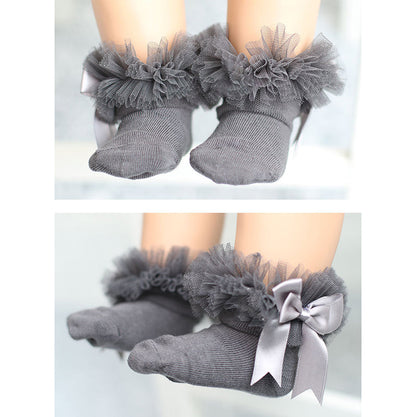 Kid Girl Bow Mesh Socks Wholesale