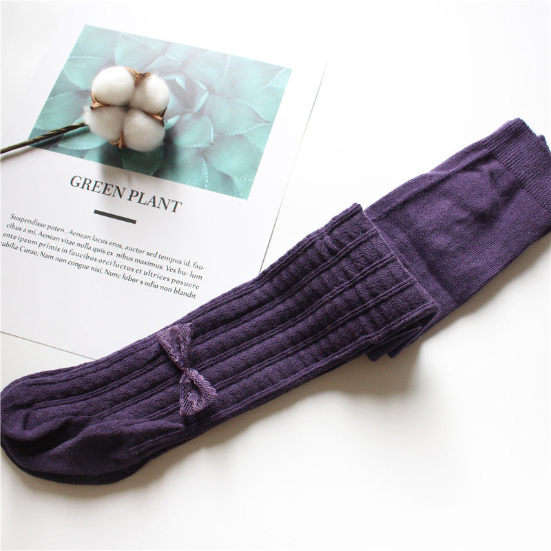 Baby Kid Girls Solid Color Bow Accessories Socks Wholesale 51587646