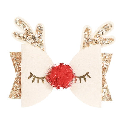 Kid Girl Christmas Sequins Antlers Hair Clip