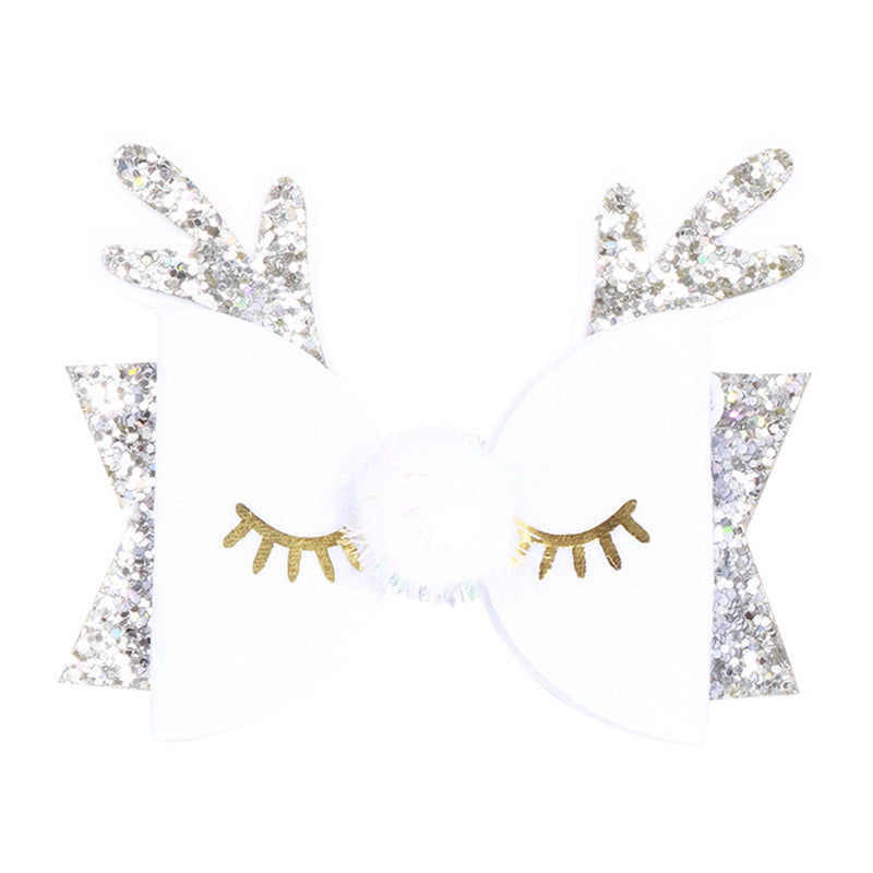Kid Girl Christmas Sequins Antlers Hair Clip