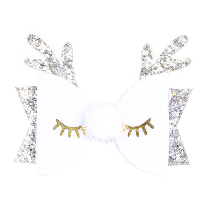 Kid Girl Christmas Sequins Antlers Hair Clip