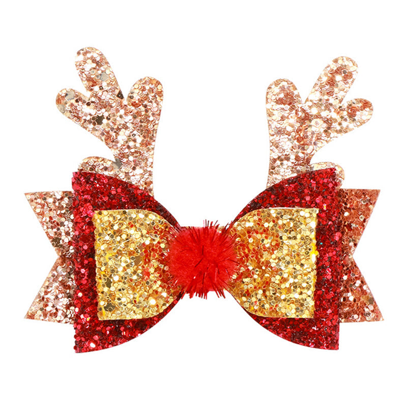 Kid Girl Christmas Sequins Antlers Hair Clip