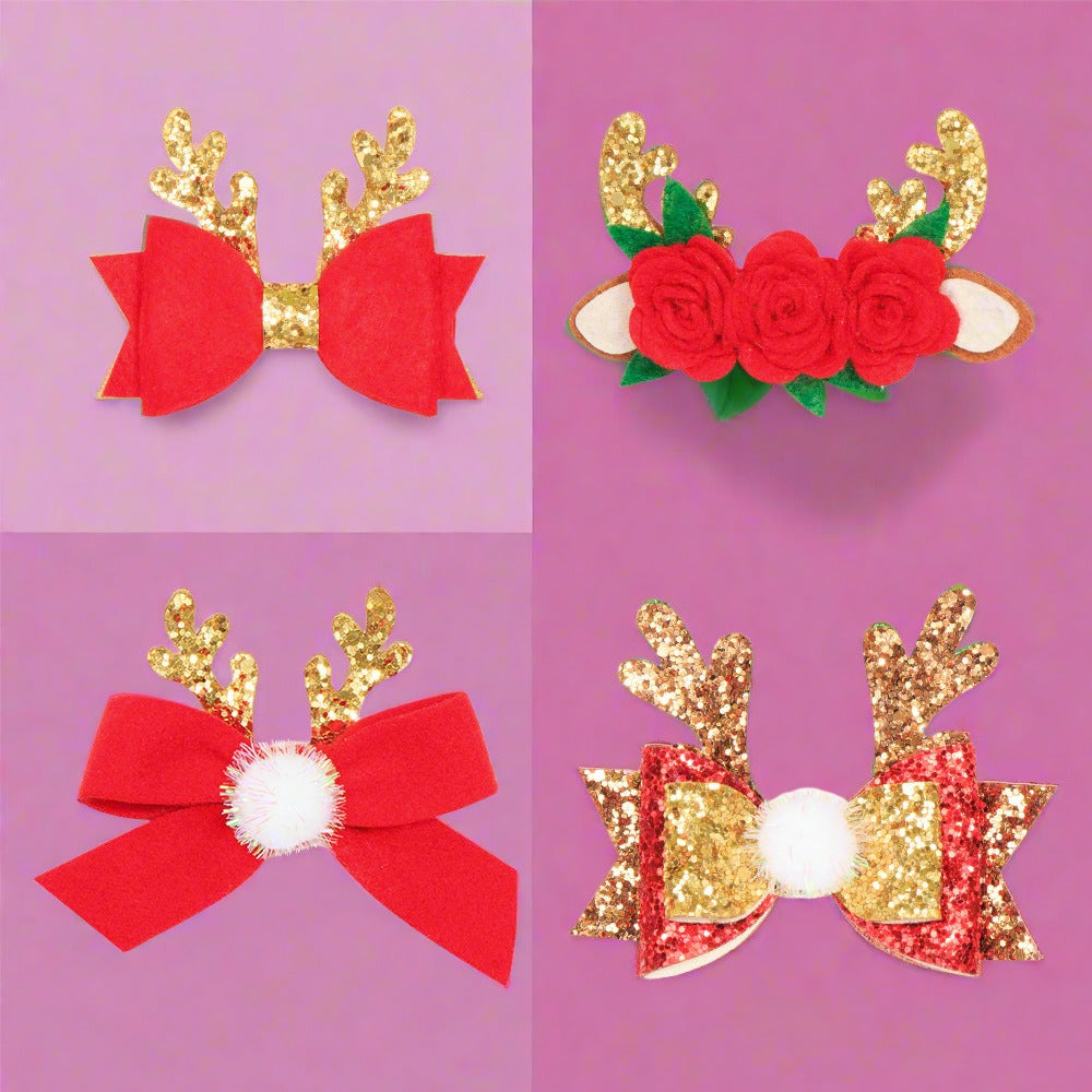 Kid Girl Christmas Sequins Bow Hair Clip