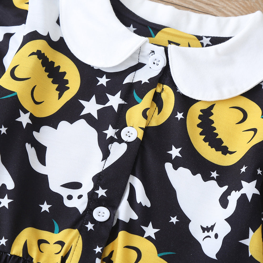 Baby Kid Girls Cartoon Print Halloween Dresses