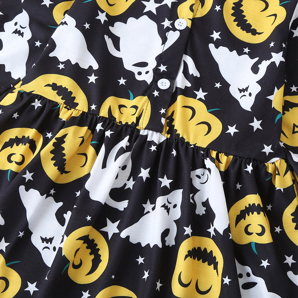 Baby Kid Girls Cartoon Print Halloween Dresses