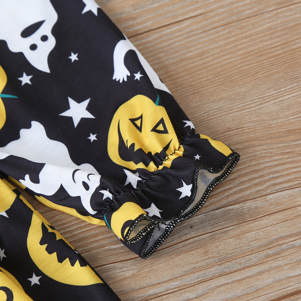 Baby Kid Girls Cartoon Print Halloween Dresses